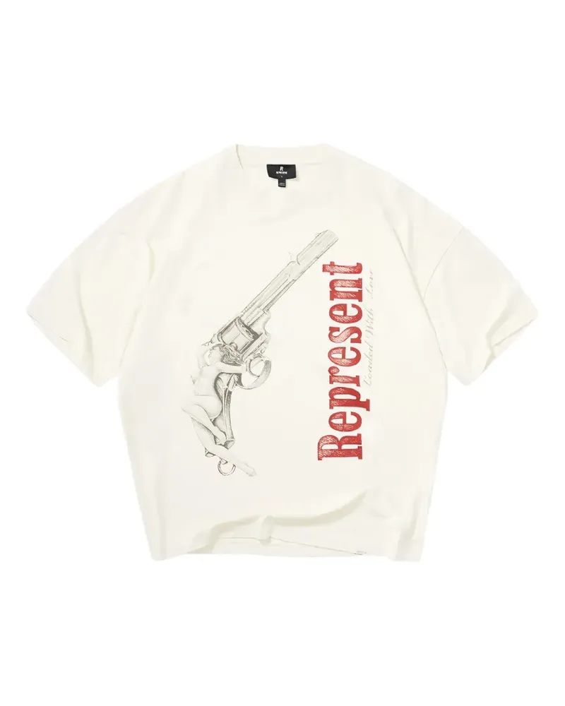 REPRESENT graphic-print raw-cut T-shirt - Nude Nude