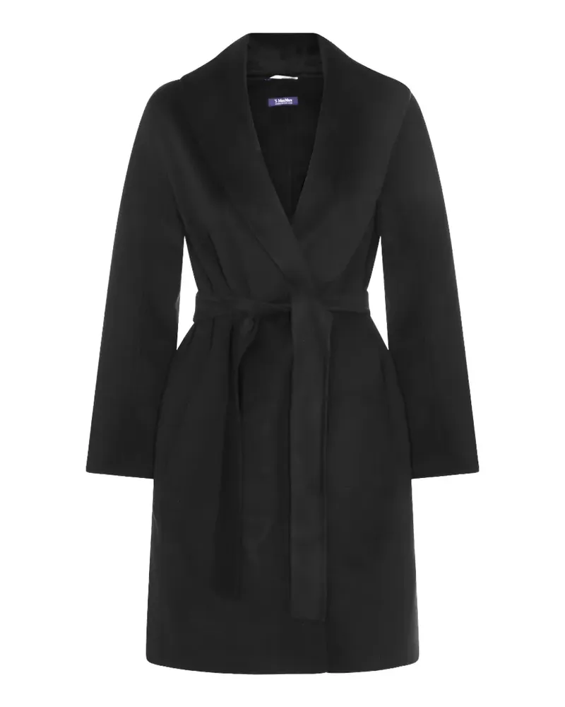 Max Mara belted shawl-lapel coat - Schwarz Schwarz