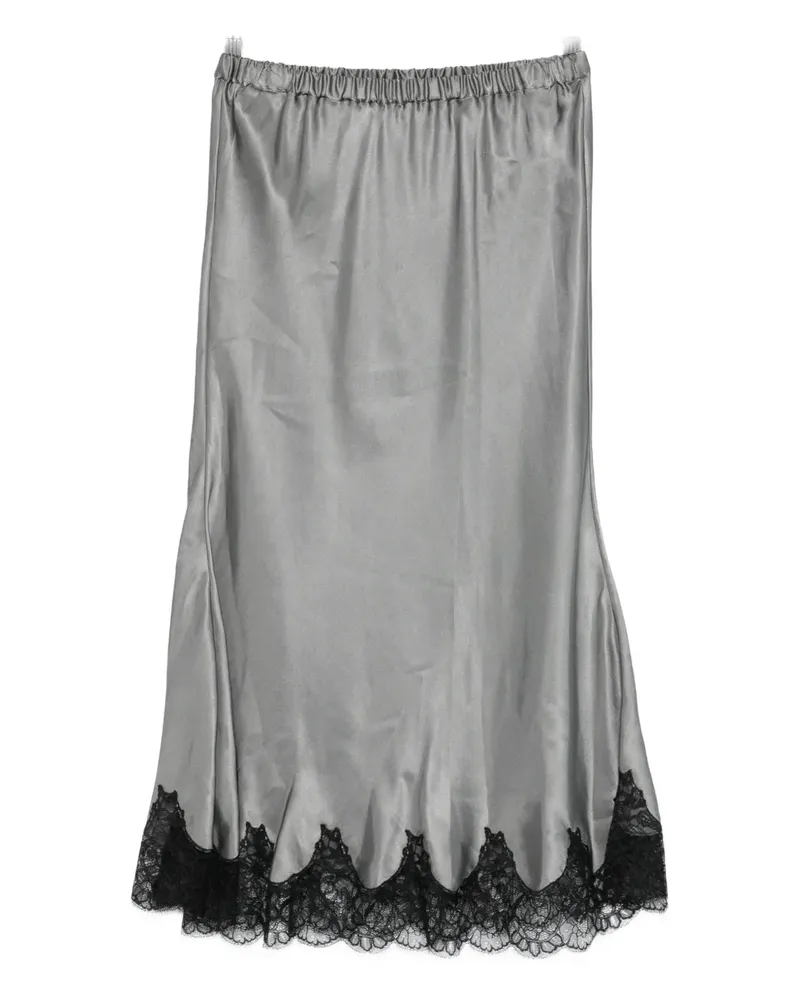Rochas lace-trim midi skirt - Silber Silber