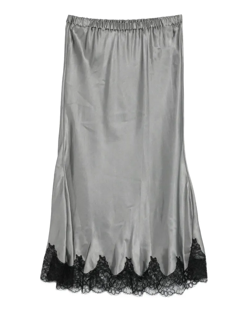 Rochas lace-trim midi skirt - Silber Silber
