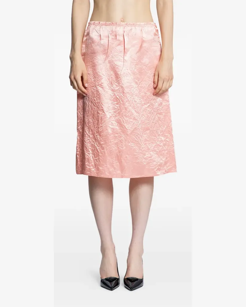 Prada wrinkled-effect satin skirt - Rosa Rosa