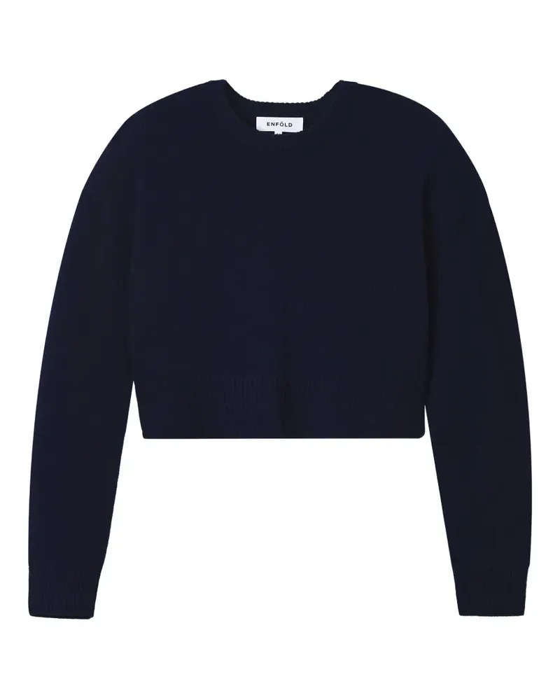 ENFÖLD Gerippter Cropped-Pullover - Blau Blau