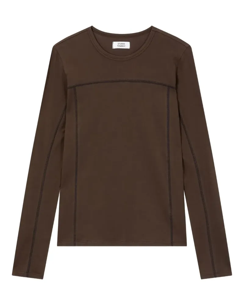 STUDIO TOMBOY stitch-detail long-sleeve t-shirt - Braun Braun