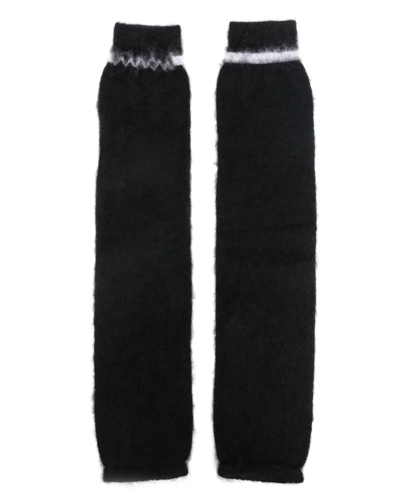 Marni Handschuhe mit Streifendetail - Schwarz Schwarz