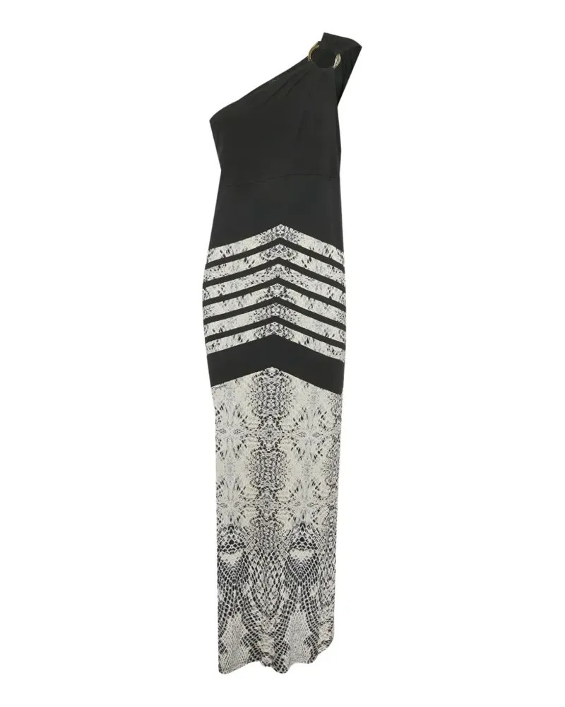 Roberto Cavalli snake-print one-shoulder maxi dress - Nude Nude