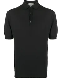 John Smedley Kurzärmeliges Poloshirt Schwarz