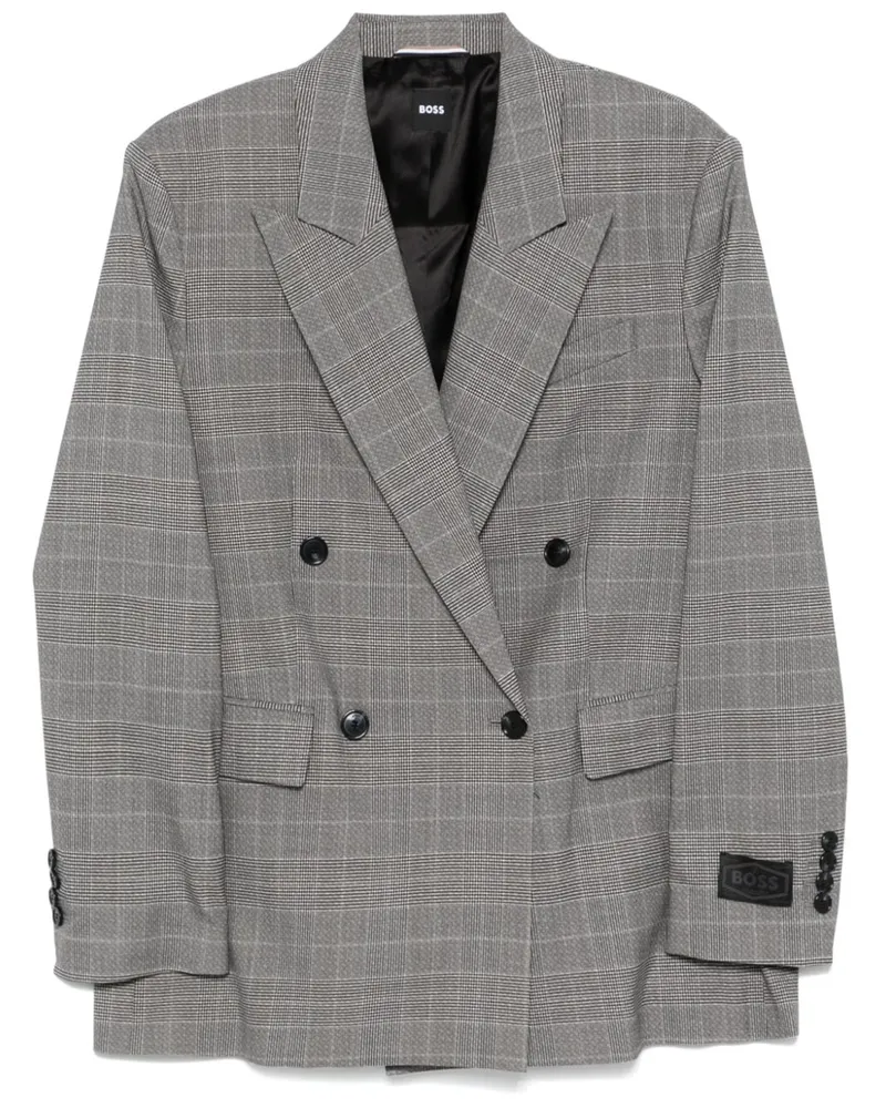 HUGO BOSS Sakko mit Prince of Wales-Karo - Schwarz Schwarz