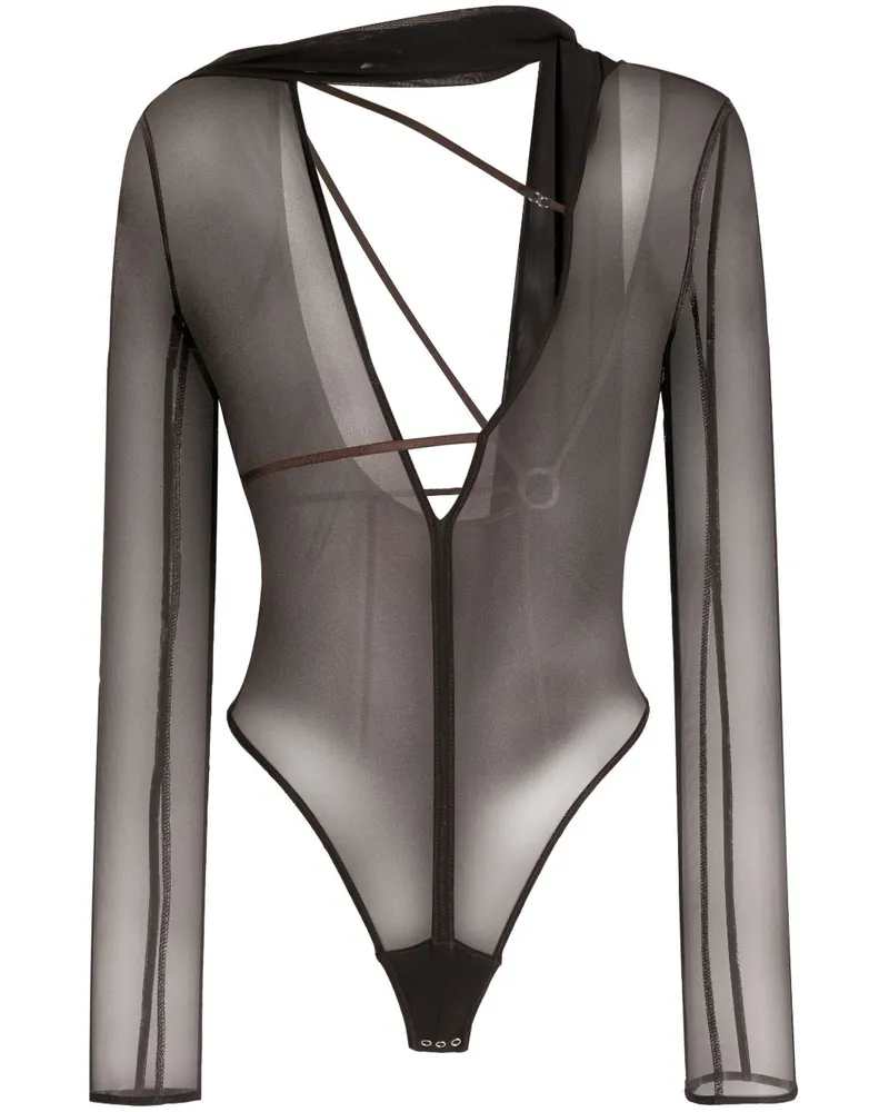 Jacquemus Transparenter Le Abanaba Body - Braun Braun