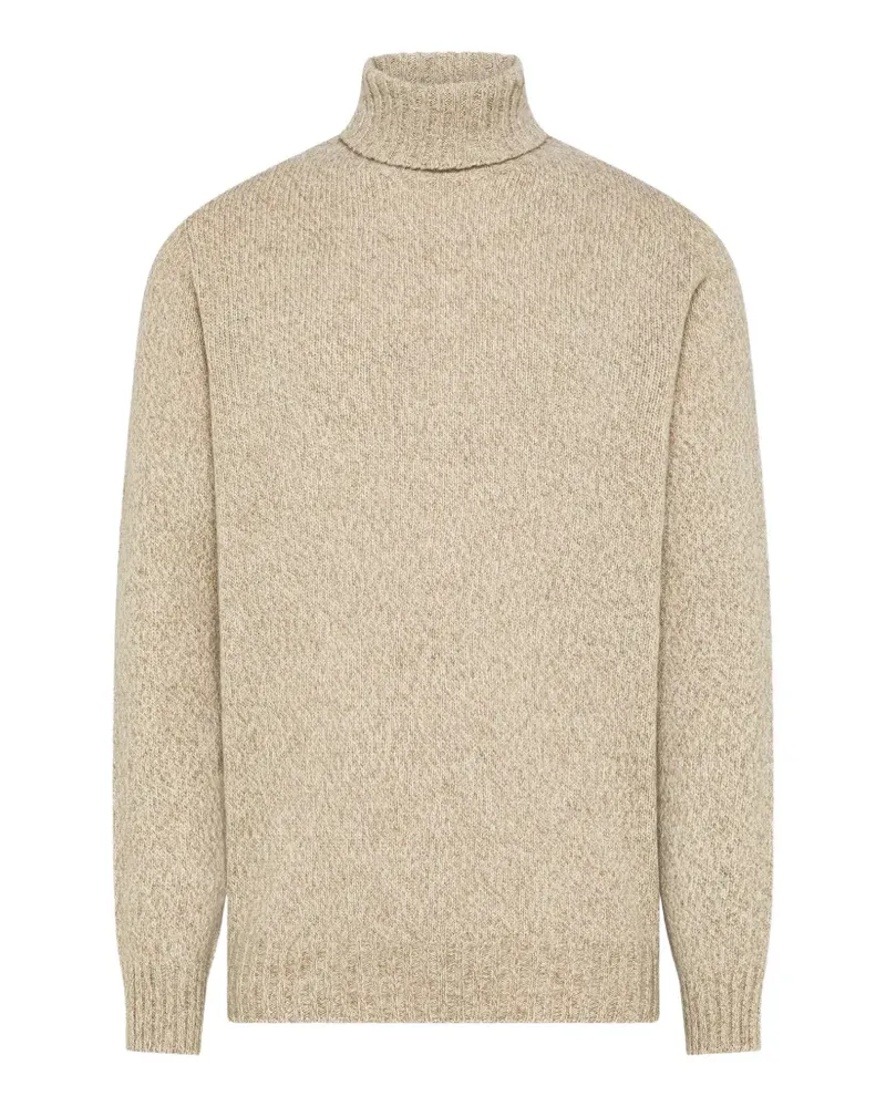 Seventy roll-neck ribbed-trim sweater - Nude Nude