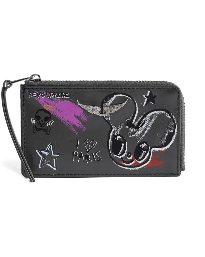 Zadig & Voltaire Humberto Portemonnaie mit grafischem Print - Grau Grau