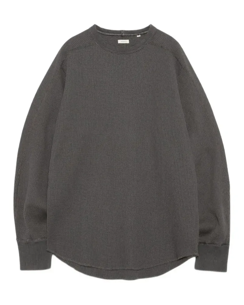 nanamica waffle-knit crew-neck sweater - Grau Grau