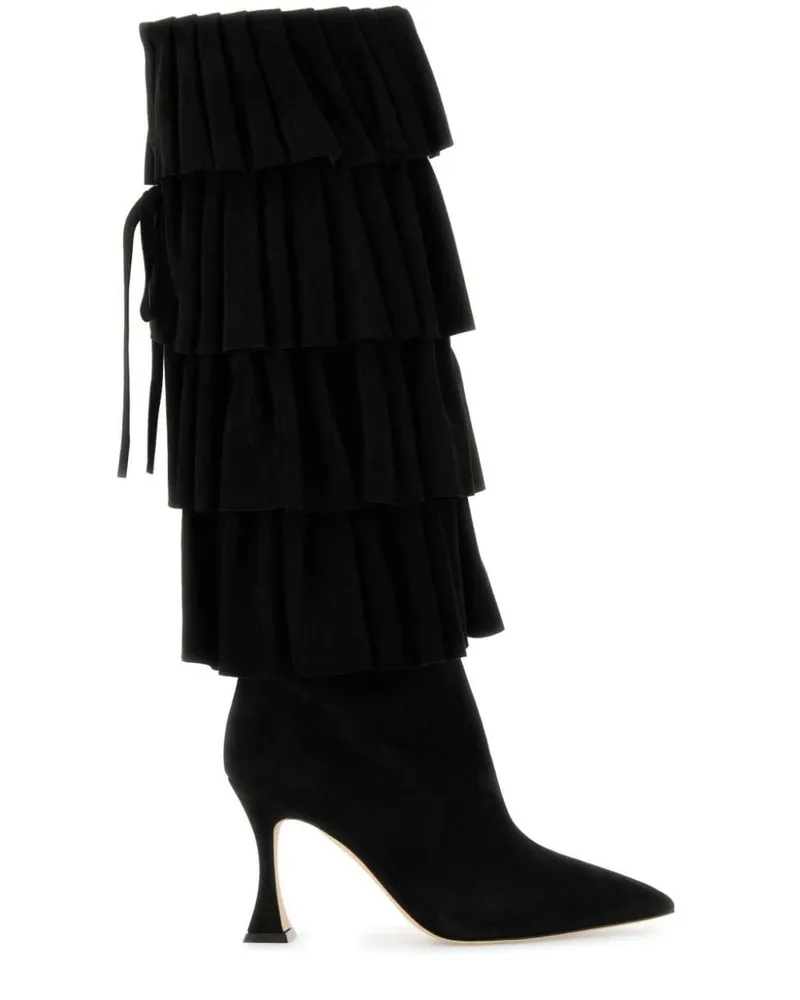Manolo Blahnik Miralone Stiefel 90mm - Schwarz Schwarz