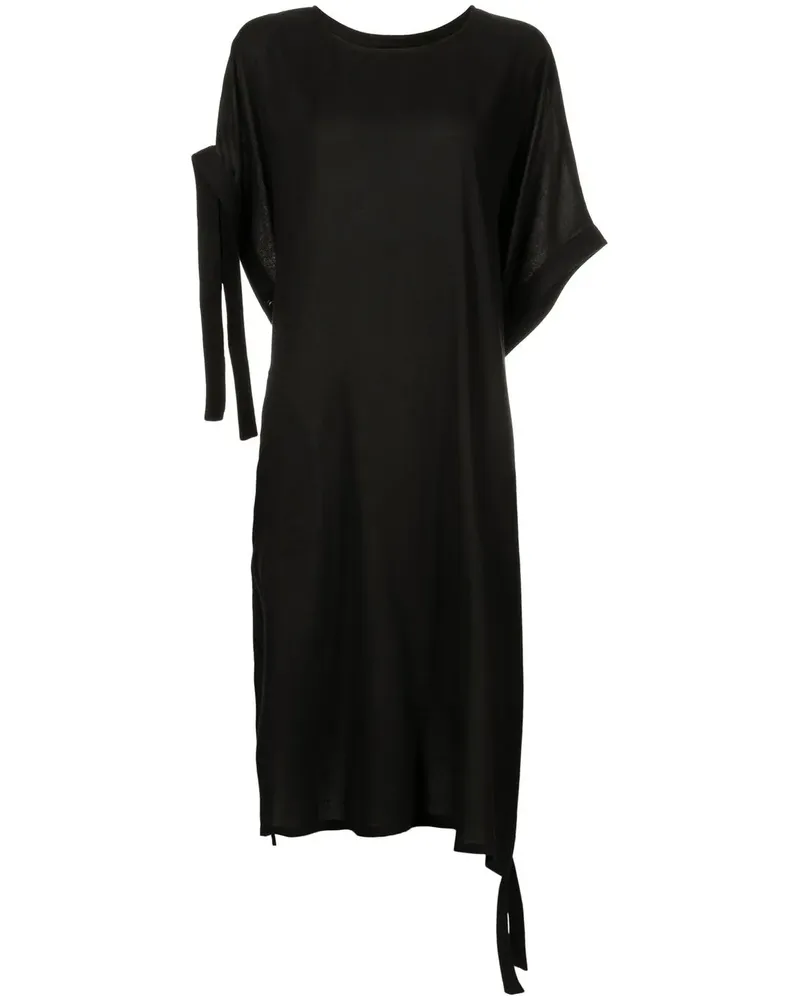 Yohji Yamamoto Midikleid mit Knöpfen - Schwarz Schwarz