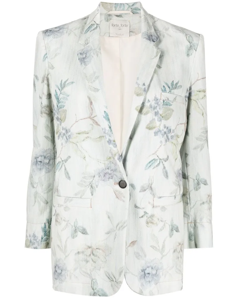 forte_forte Blazer mit Blumen-Print Nude