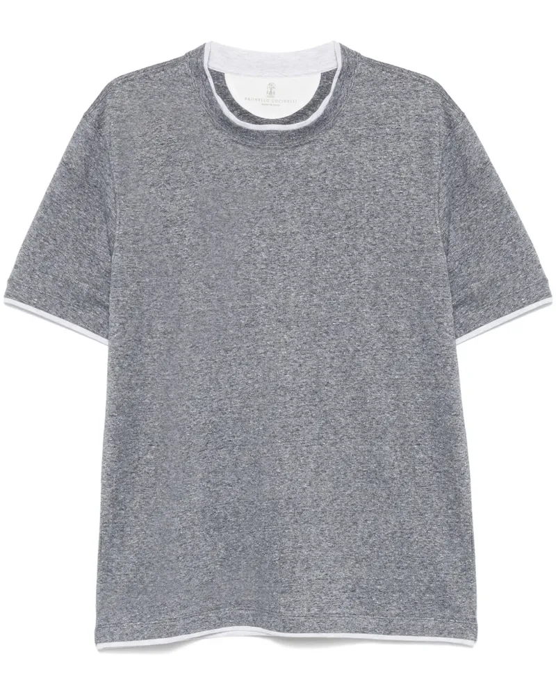 Brunello Cucinelli Meliertes T-Shirt - Blau Blau