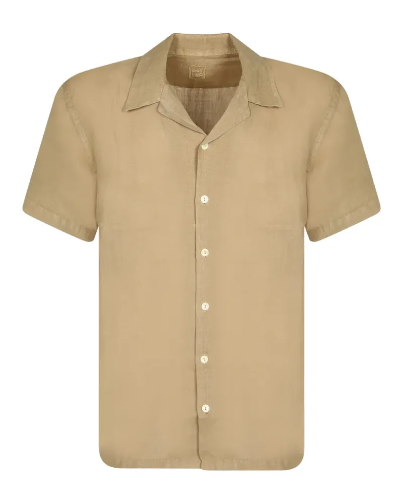 120% Lino short-sleeve camp-collar shirt - Braun Braun