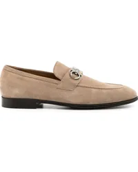 Ferragamo Gancini Loafer aus Wildleder Nude