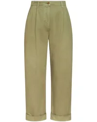 Etro Cropped-Chino mit Fischgrätenmuster Grün