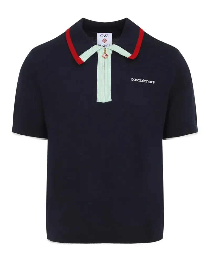 Casablanca Paris Poloshirt mit Reißverschluss - Blau Blau