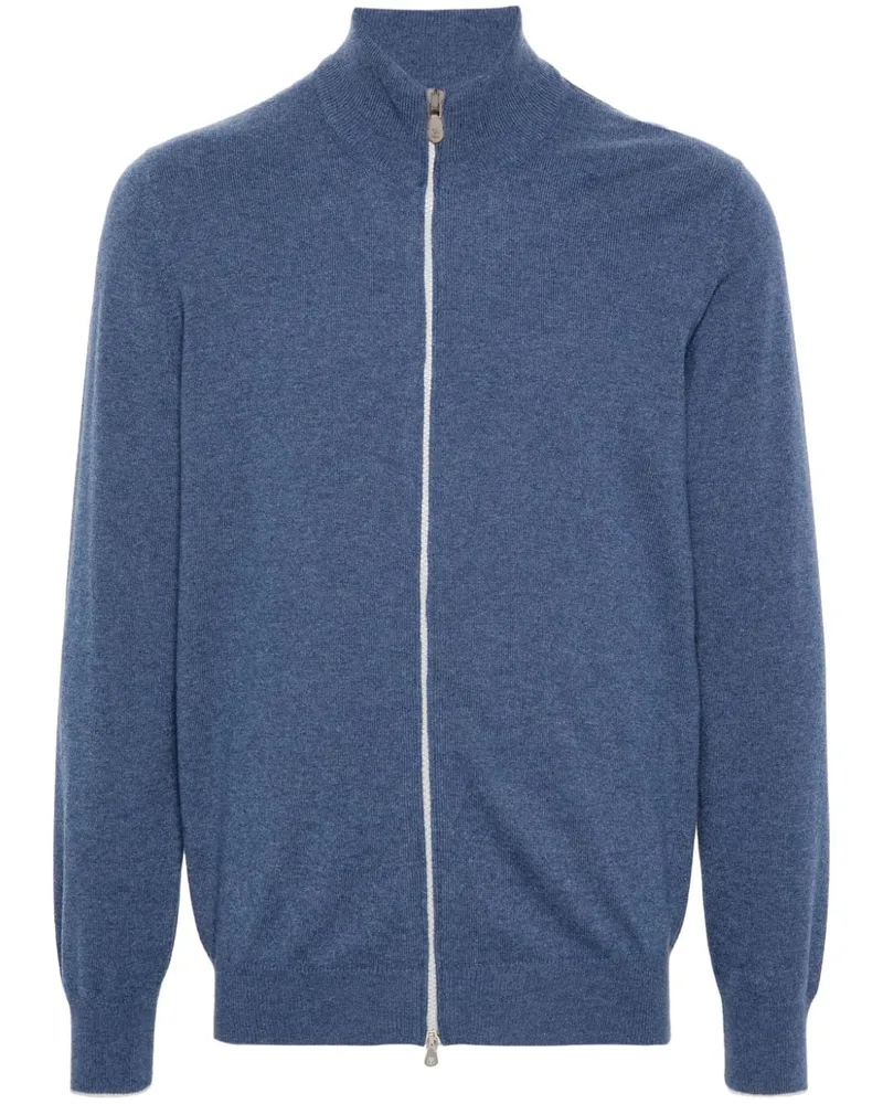Brunello Cucinelli Pullover aus Kaschmir mit Reißverschluss - Blau Blau