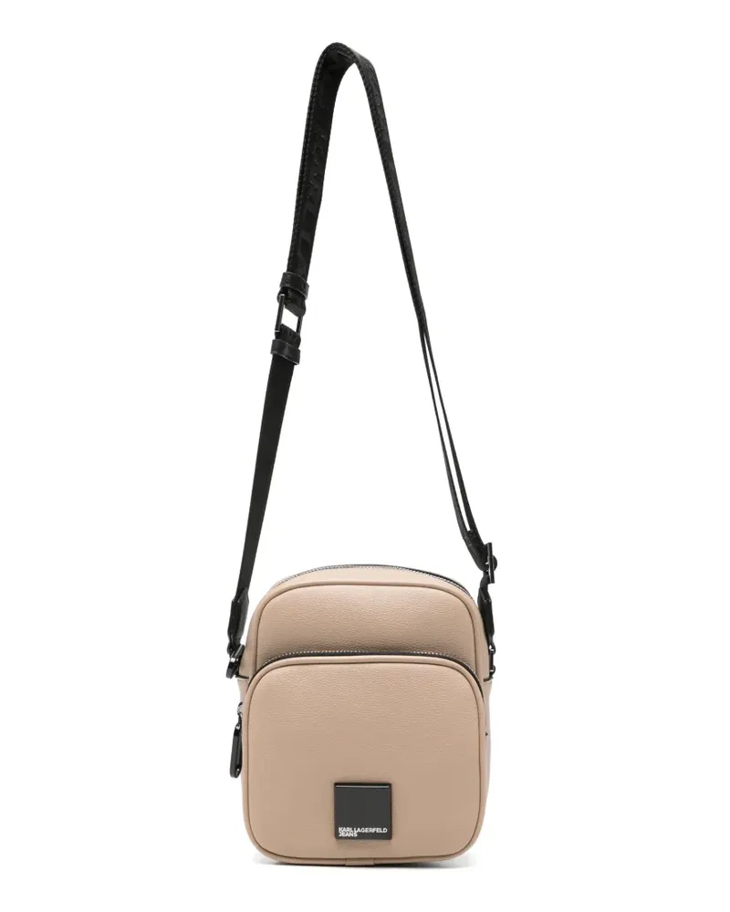 Karl Lagerfeld logo-patch messenger bag - Nude Nude
