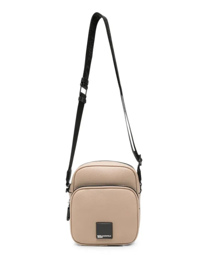 Karl Lagerfeld logo-patch messenger bag - Nude Nude