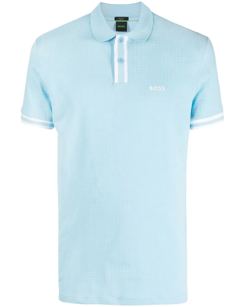 HUGO BOSS Gepunktetes Poloshirt - Blau Blau