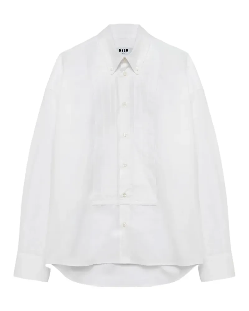 MSGM Plissiertes Hemd - Weiß Weiß