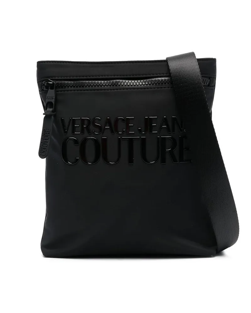 Versace Jeans Kuriertasche mit Logo-Print Schwarz