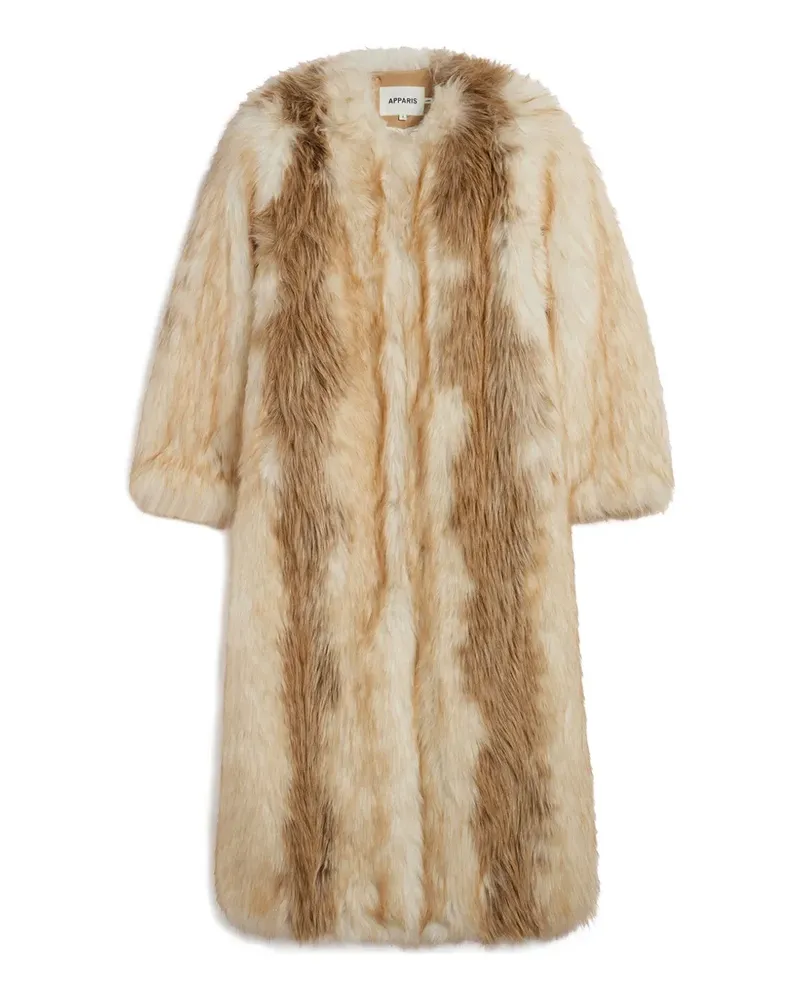 APPARIS Solange faux-fur maxi coat - Nude Nude