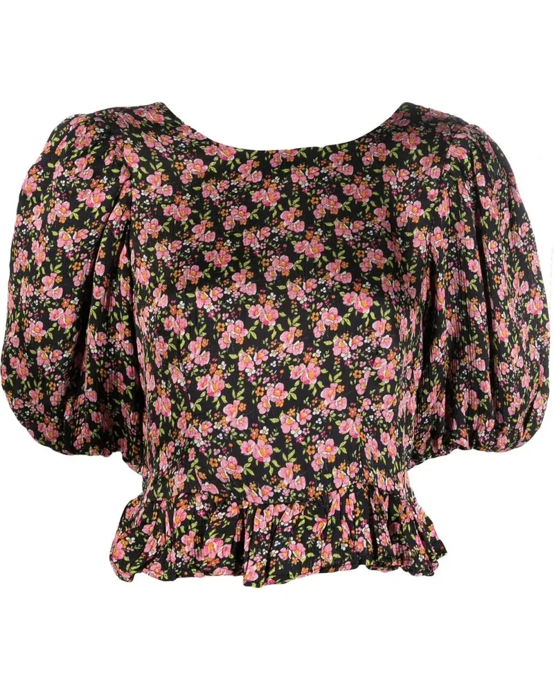 byTiMo Bluse mit Print - Schwarz Schwarz