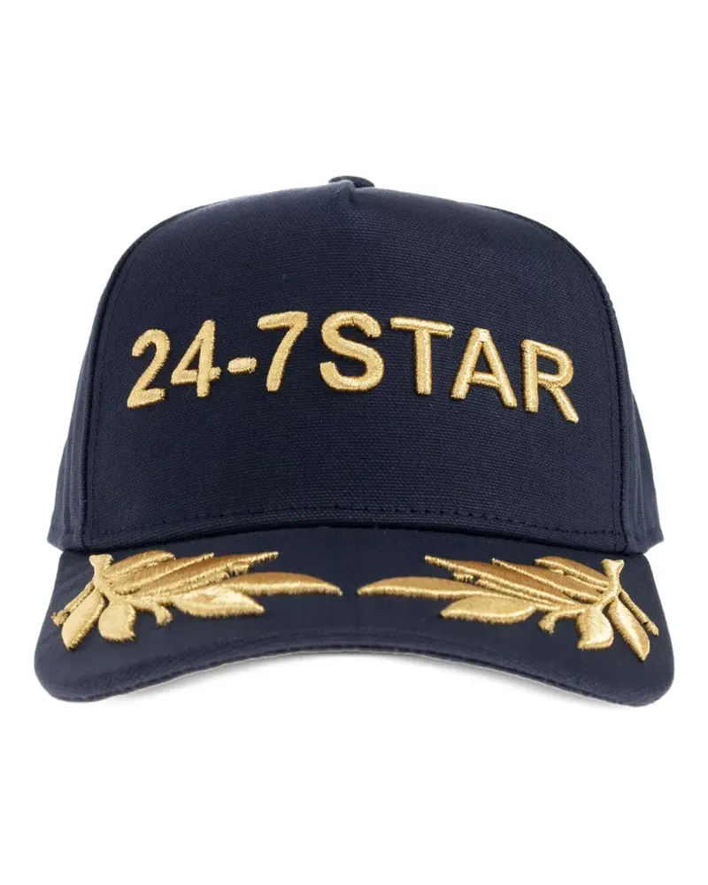 Dsquared2 24-7 Star Baseballkappe mit Blattdetail - Blau Blau