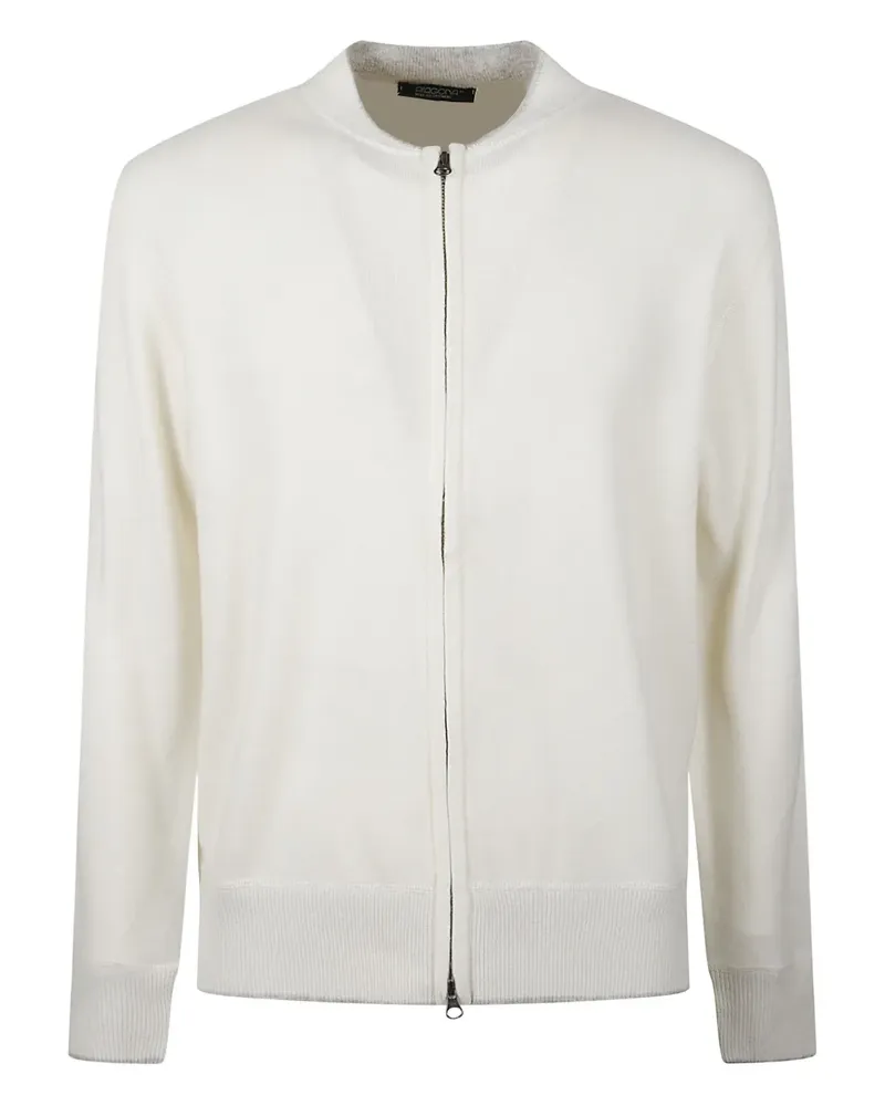 ARAGONA Kaschmircardigan mit Reißverschluss - Weiß Weiß