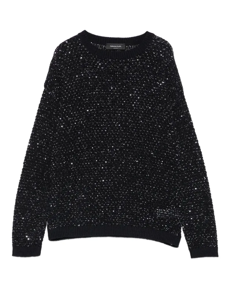 Fabiana Filippi sequin-embellished open-knit sweater - Blau Blau