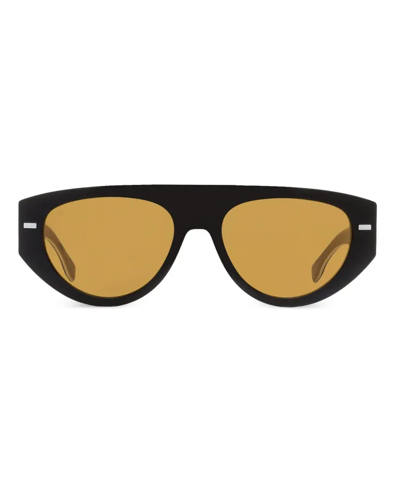HUGO BOSS Sonnenbrille mit ovalem Gestell - Schwarz Schwarz