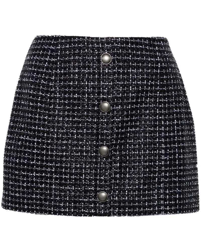 Alessandra Rich Tweed-Rock mit Metallic-Garn - Blau Blau