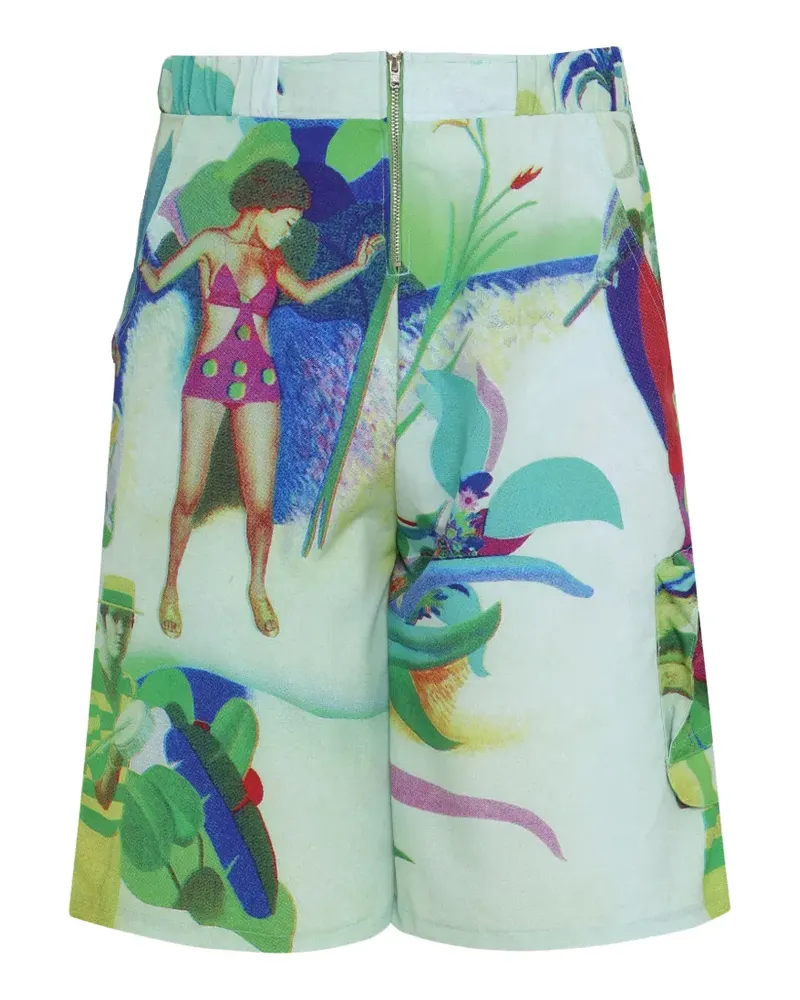 Amir Slama Cargo-Shorts mit Print - Grün Grün
