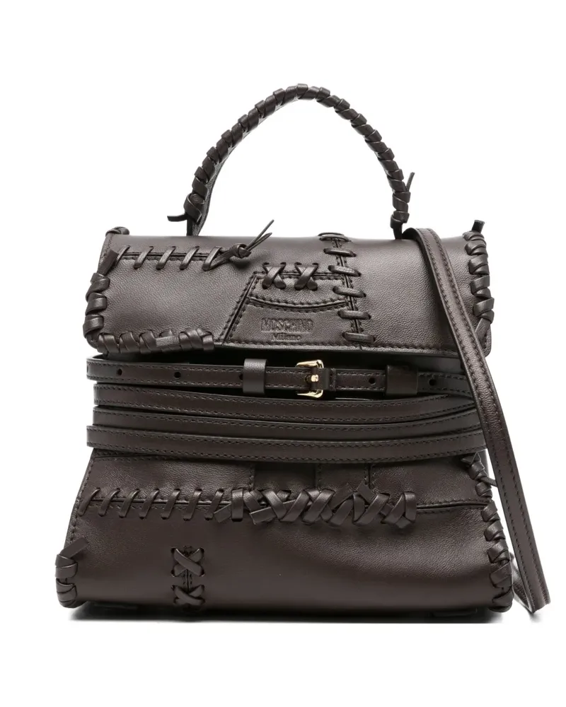 Moschino Geflochtener Tie Me Tote Bag - Braun Braun