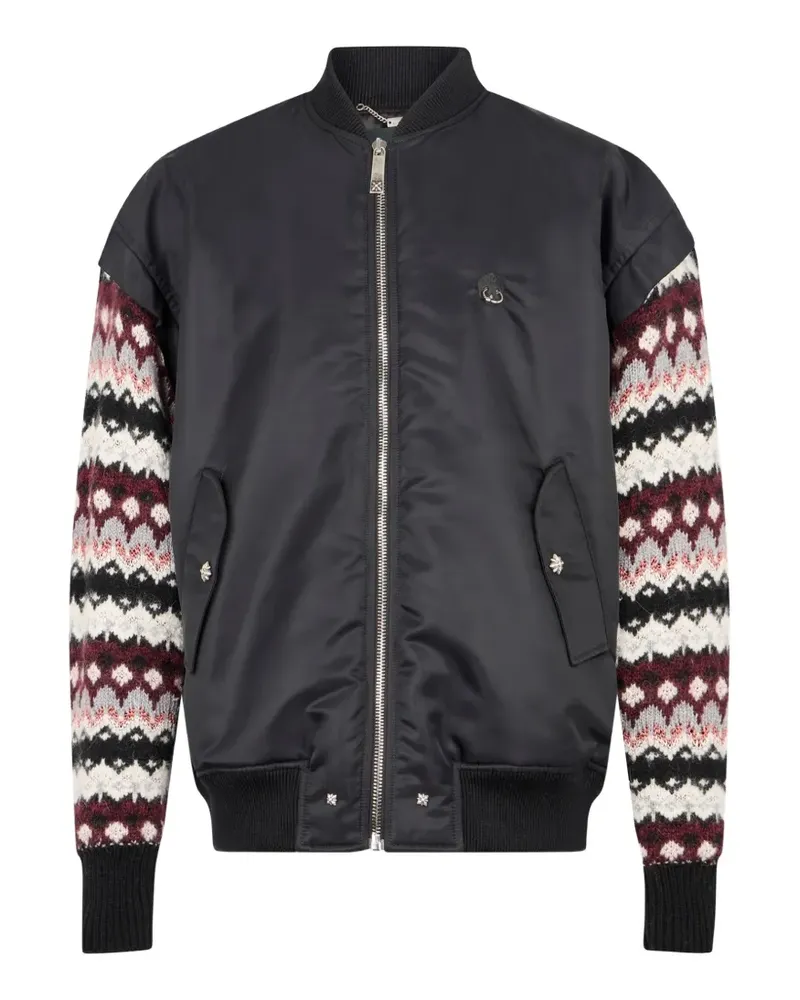John Richmond Bomberjacke mit Kontrasteinsätzen - Schwarz Schwarz