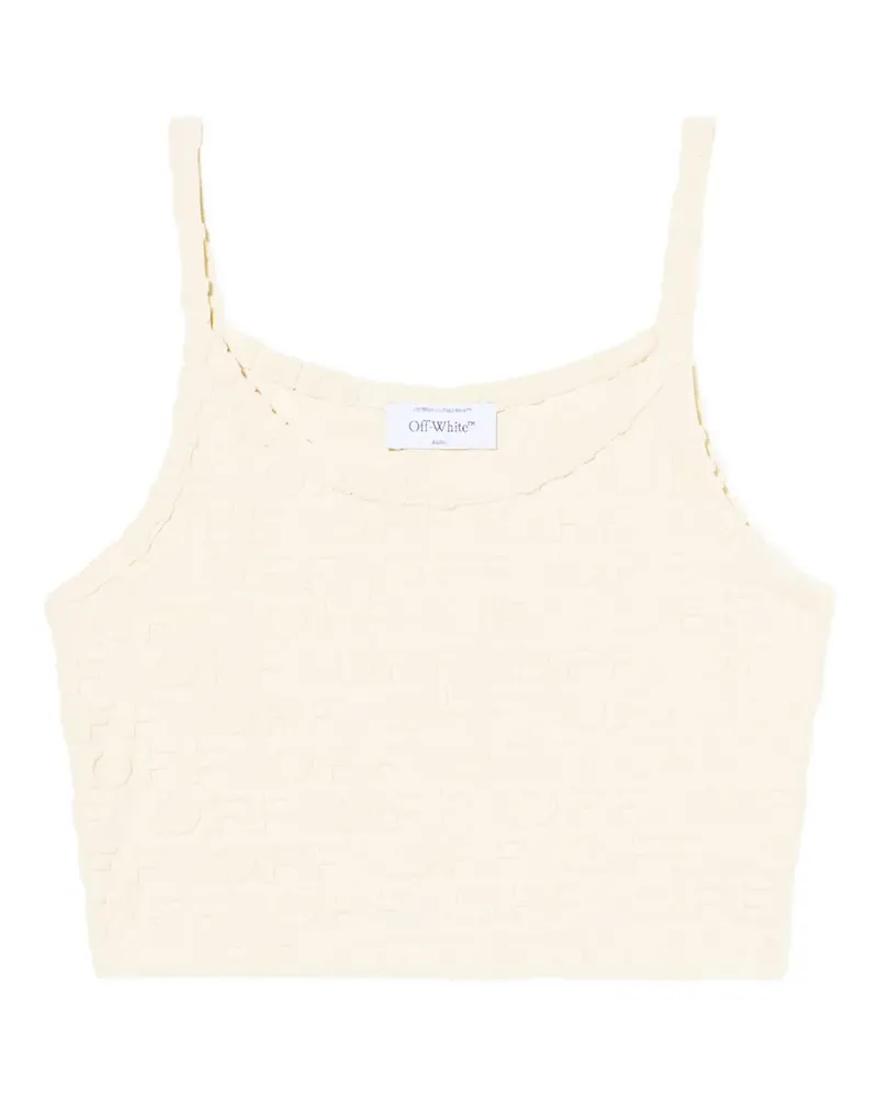 OFF-WHITE monogram embossed terry top - Nude Nude