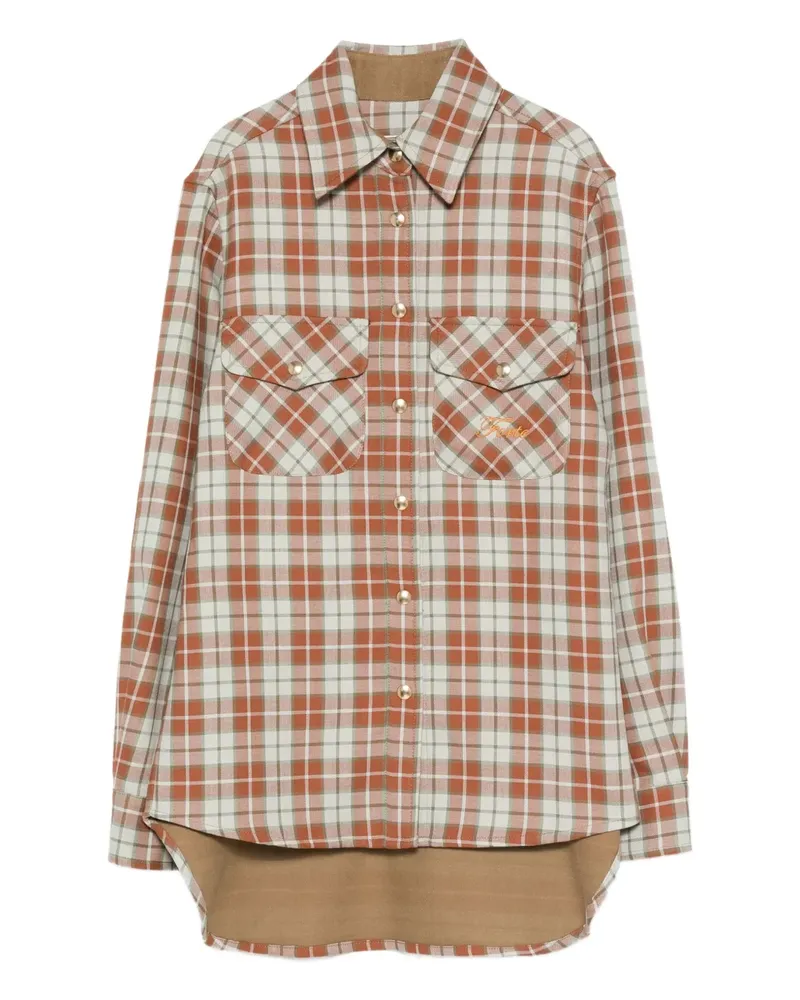 Forte Couture Hemd mit Check - Orange Orange