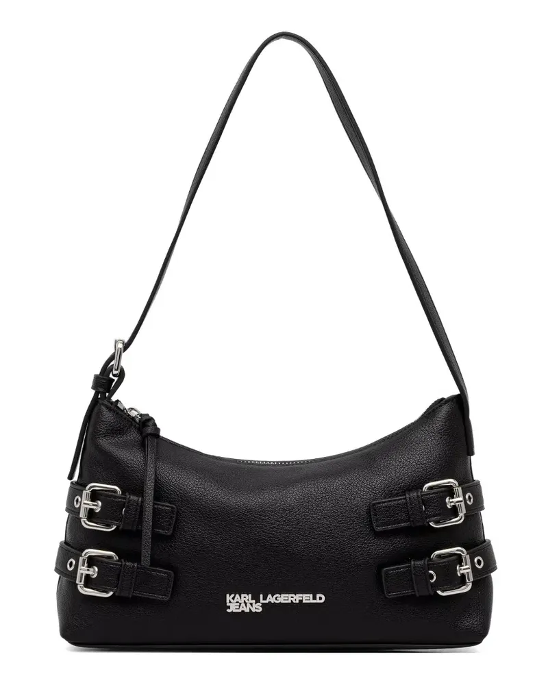 Karl Lagerfeld logo-detail buckled tote bag - Schwarz Schwarz