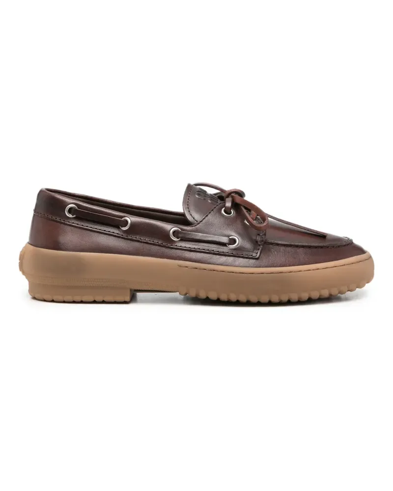Miu Miu Segelschuhe mit Logo-Prägung - Braun Braun