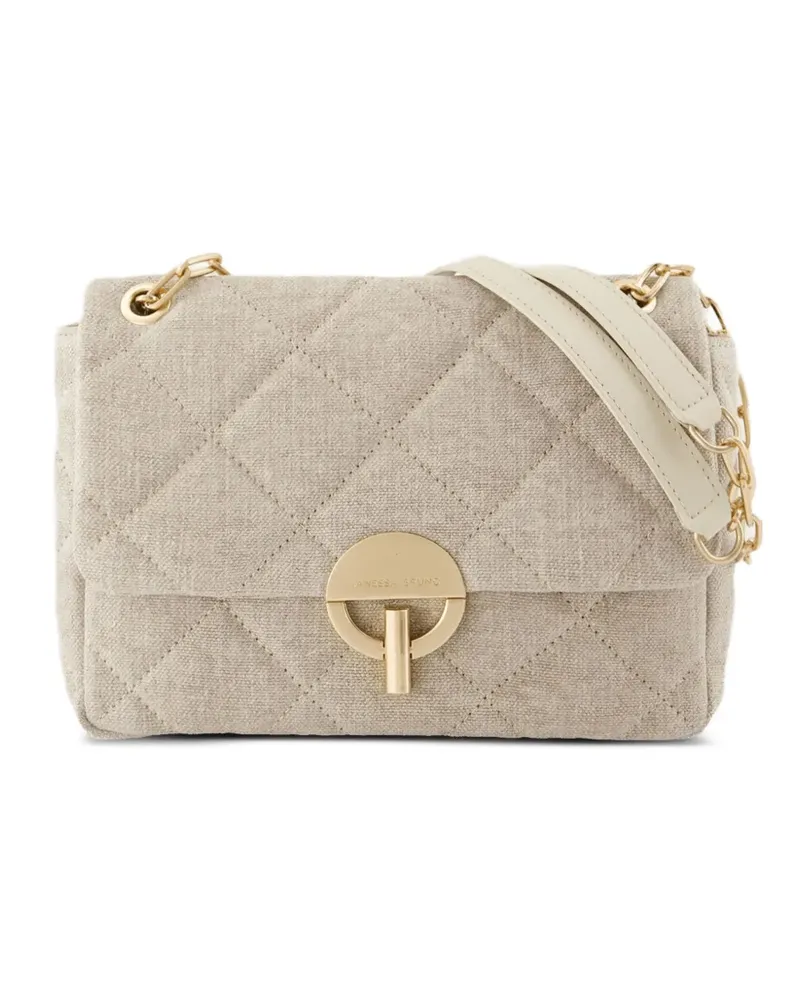 Vanessa Bruno Gesteppte Schultertasche aus Leinen - Nude Nude