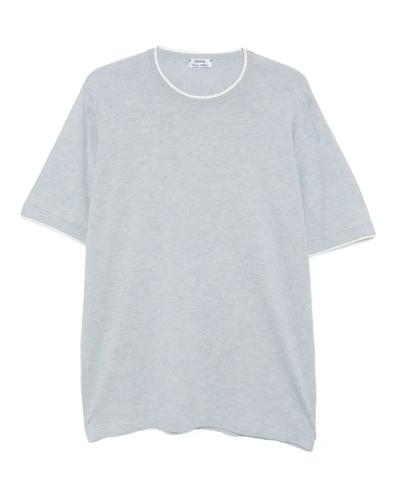 Cesare Attolini T-Shirt mit Kontrastdetails - Blau Blau