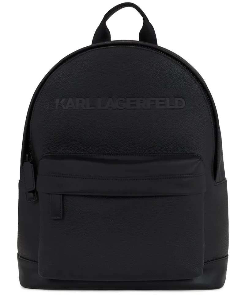 Karl Lagerfeld Essential Rucksack aus Leder - Schwarz Schwarz