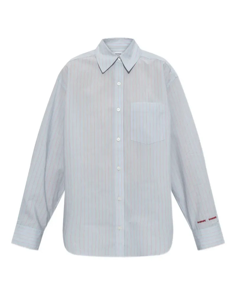 Samsøe & Samsøe Salova striped-pattern pocket shirt - Blau Blau