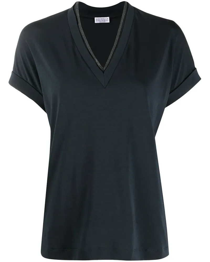 Brunello Cucinelli Schmale Bluse - Blau Blau