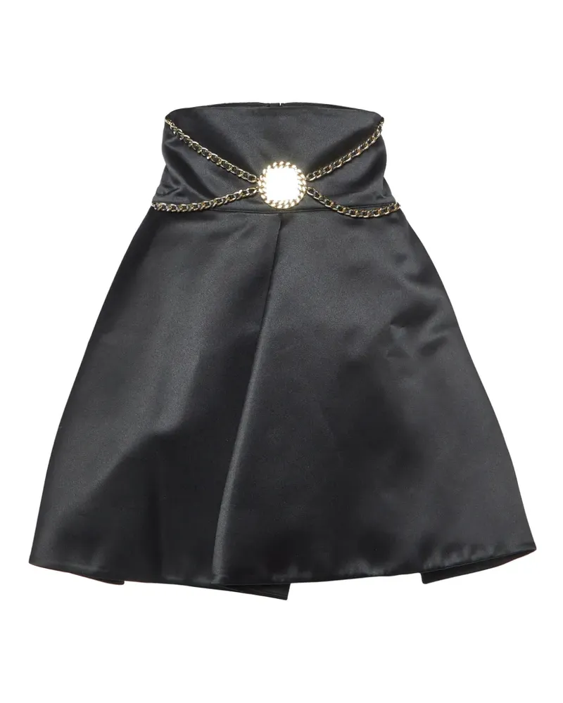 Elisabetta Franchi Faltenrock mit Kettendetail - Schwarz Schwarz