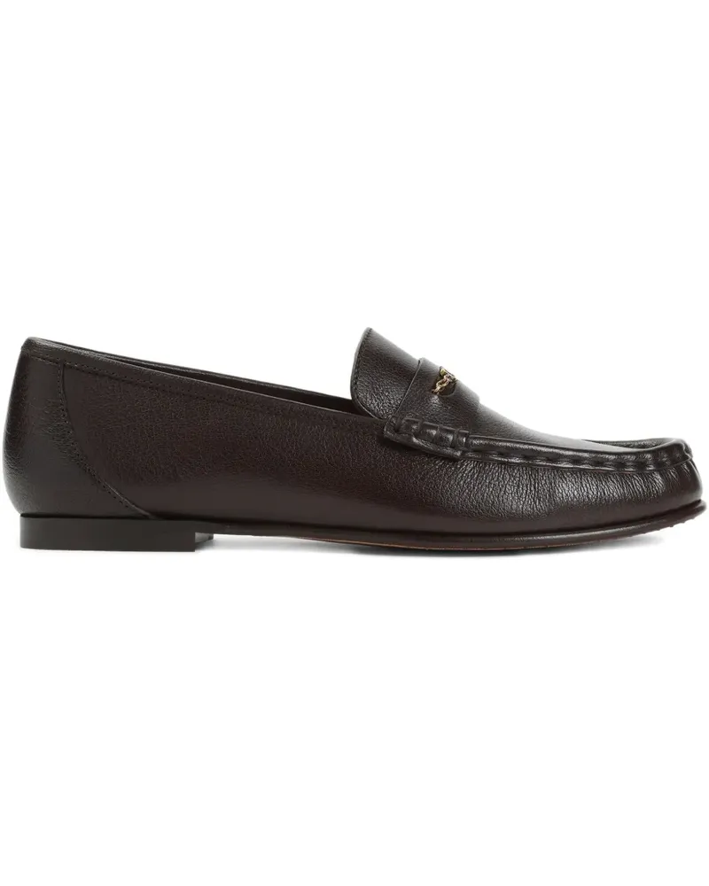 Chloé logo leather loafers - Braun Braun
